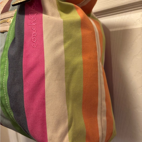 Coach Poppy Y2K 2010 (16326) Heritage Legacy Stripe Large Tote in EUC (#1) - Picture 4 of 14